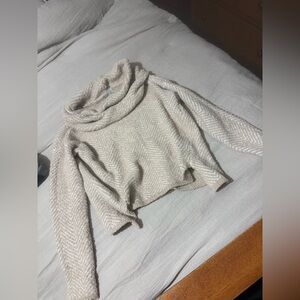 Warm & cozy cowl neck cropped sweater